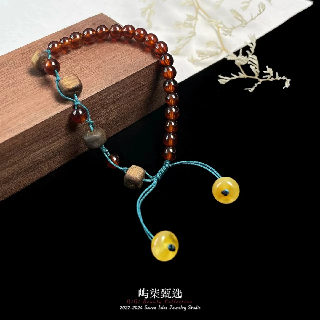 【要努力】B836 石榴石未镶嵌 石榴石四沉双蜜手绳