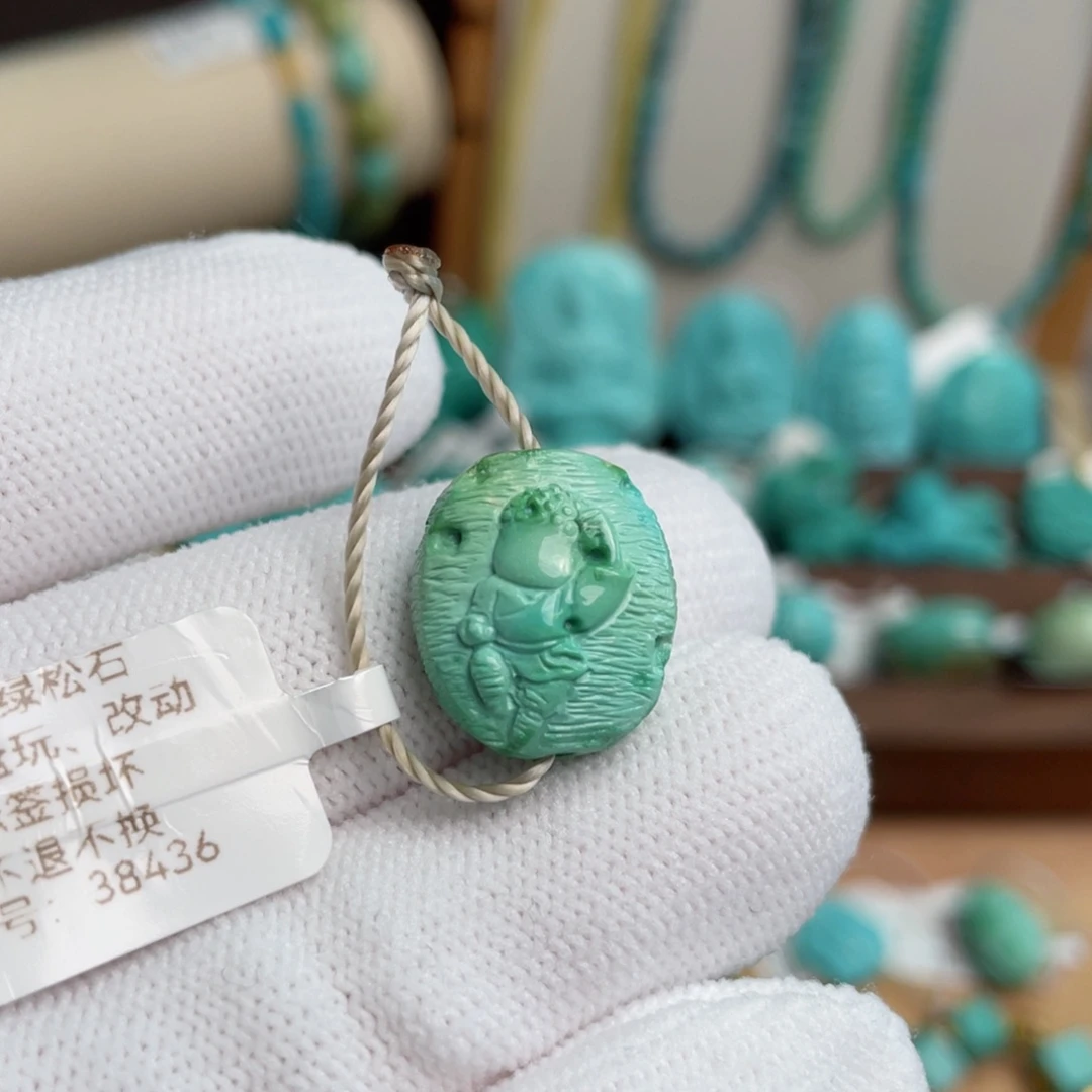 绿松石未镶嵌高瓷绿石窟无相佛