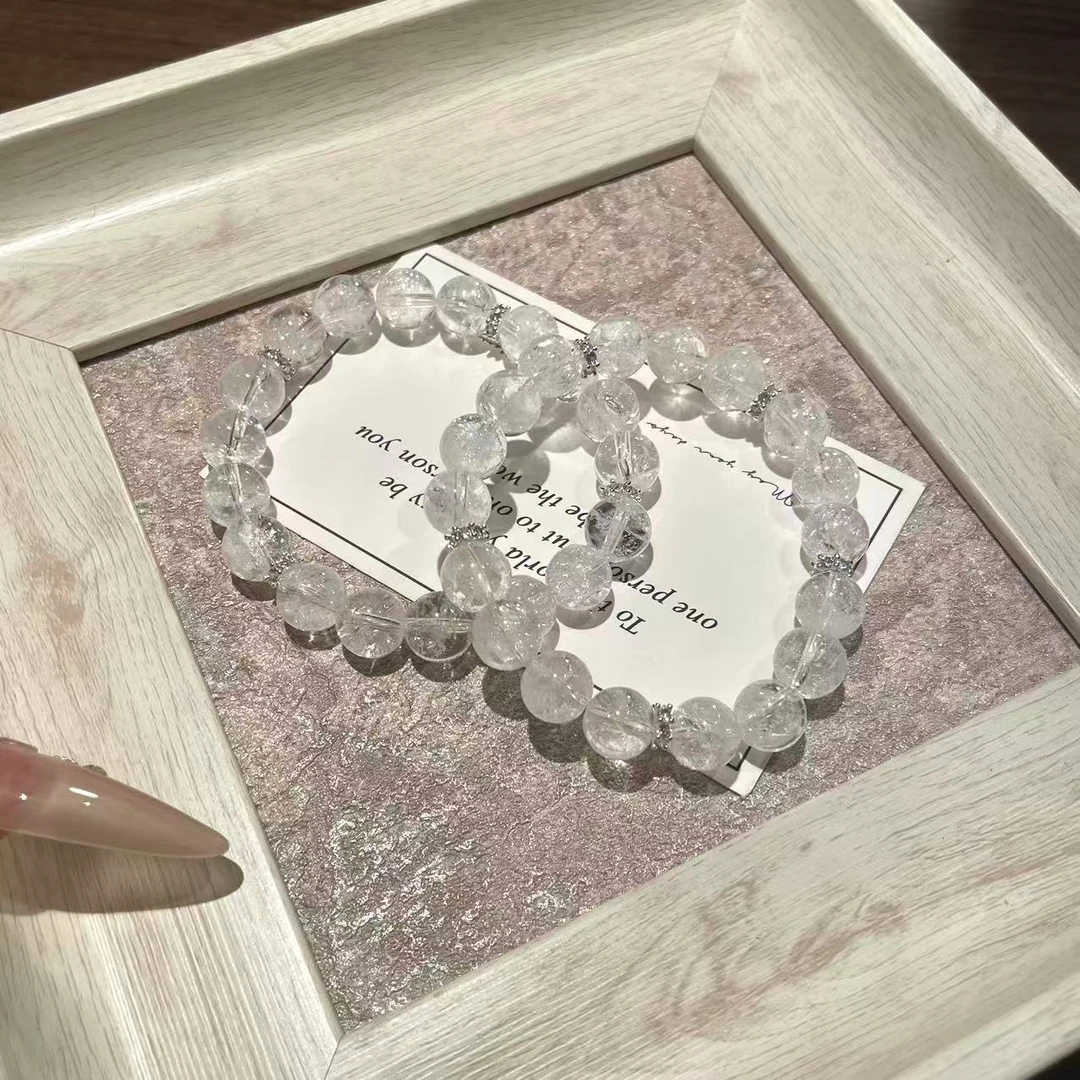 YIMI 天然水晶天然白阿赛手链x1925（10毫米）