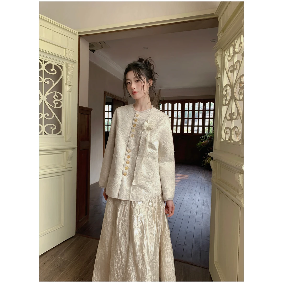 【衣小姐精选】原创设计师品牌 奶霜佩斯利的花境絮语棉服