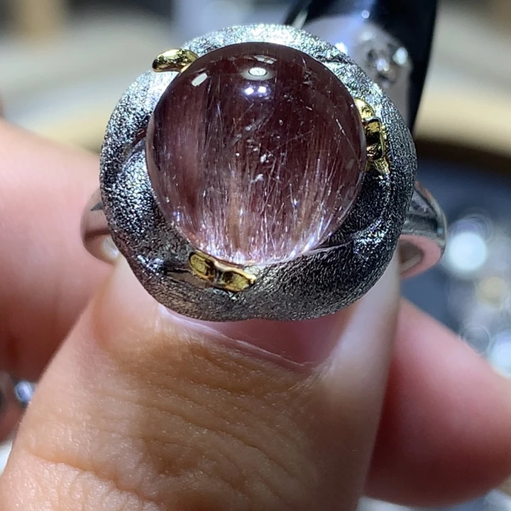 戒指烟晶银S925镶嵌
