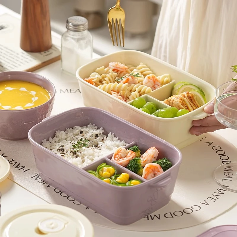 便当盒上班族微波炉打工人小学生专用密封可加热带盖便携陶瓷饭盒