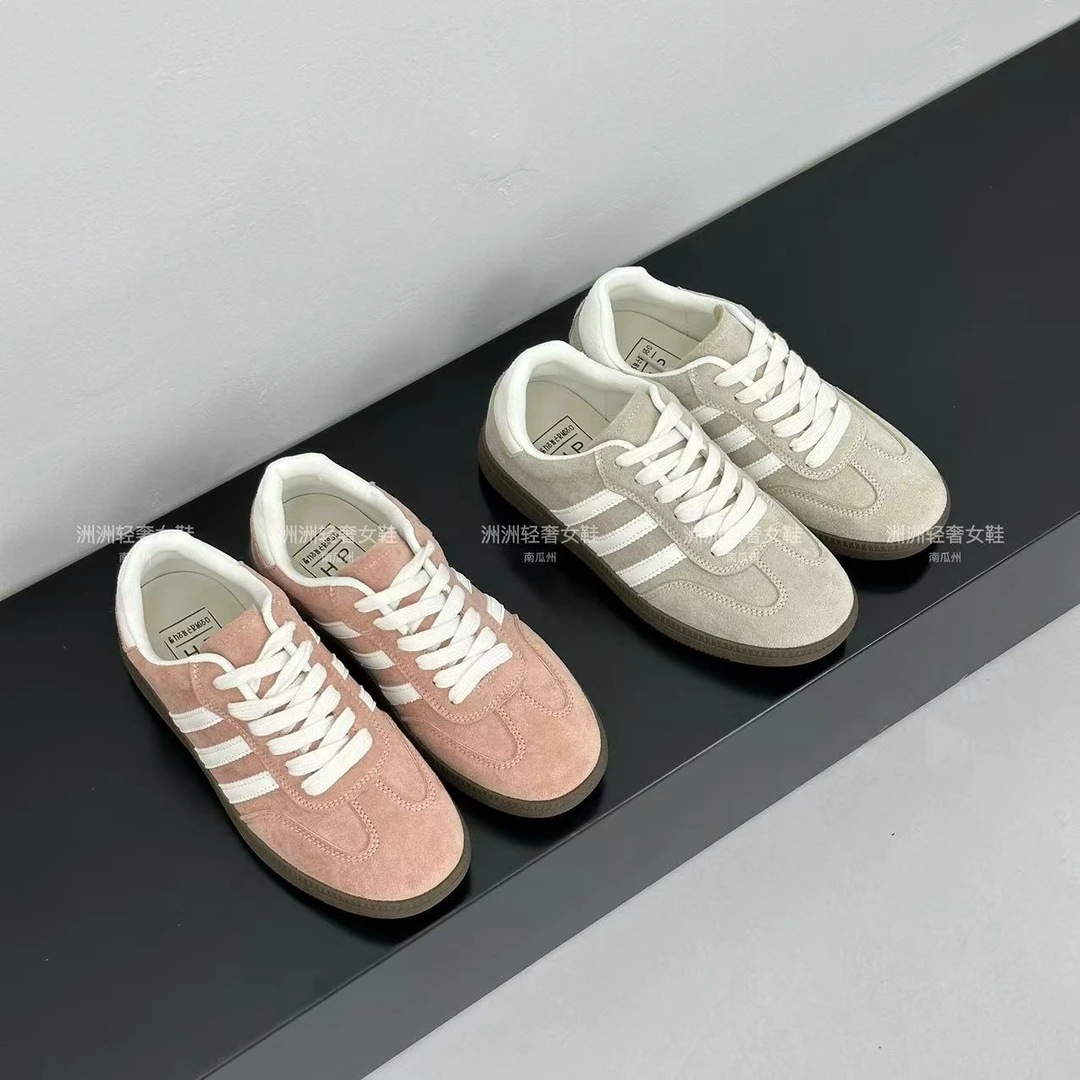 复古德训鞋女2025春新款平底百搭小白鞋运动休闲阿甘鞋