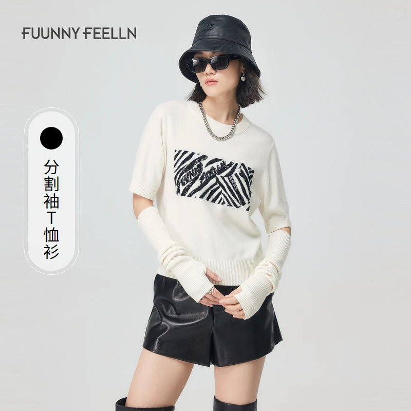 FF仿佛分割袖T恤衫FZ01478V0