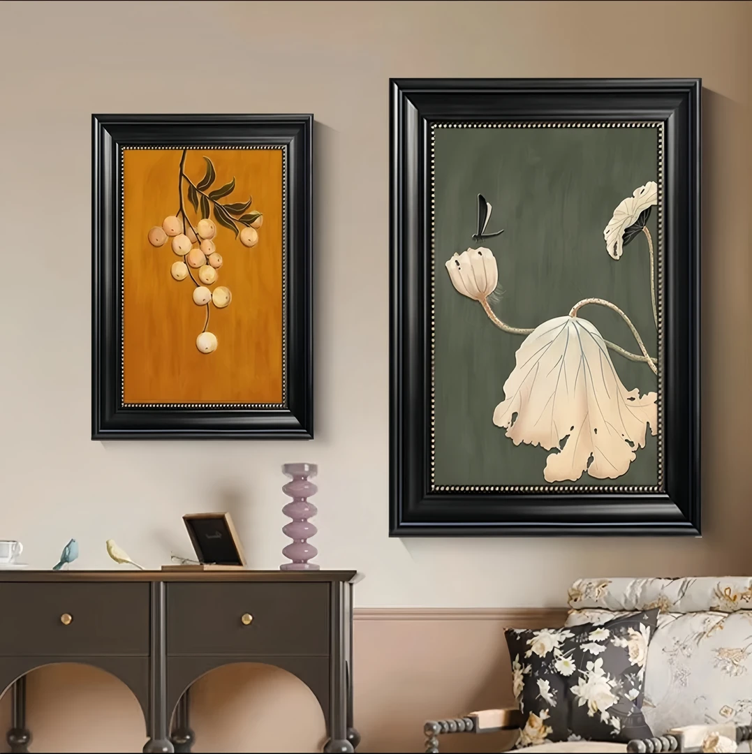 中古客厅装饰画南洋风沙发背景墙挂画高级感卧室床头餐厅桌面摆