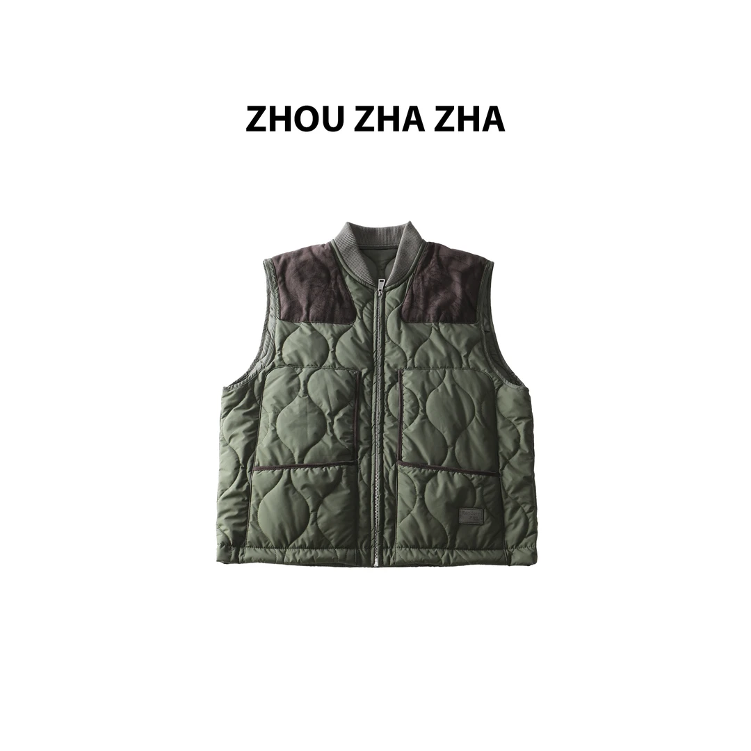 【周炸炸】复古工装简约百宽松保暖背心棉服马甲#539681