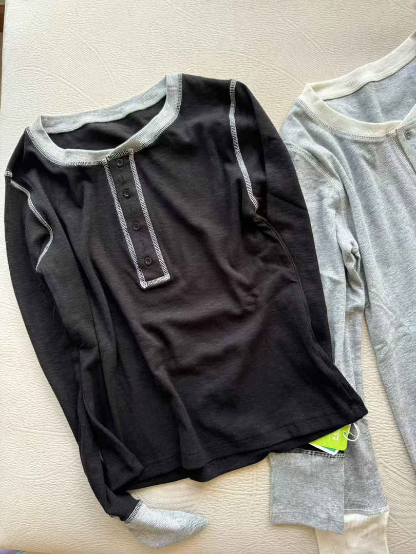 2025年秋季新款拼接撞色长袖T恤