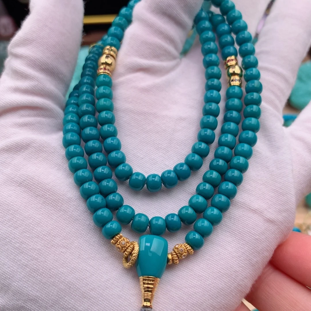 绿松石珠宝奇石18K金镶嵌