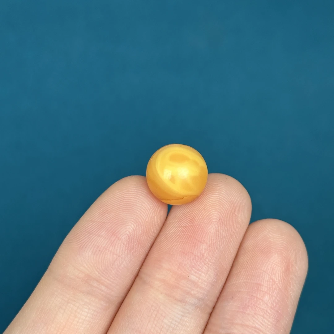 D7732天然蜜蜡 微花粉鸡油红圆珠 11.4mm支持复检假一罚十