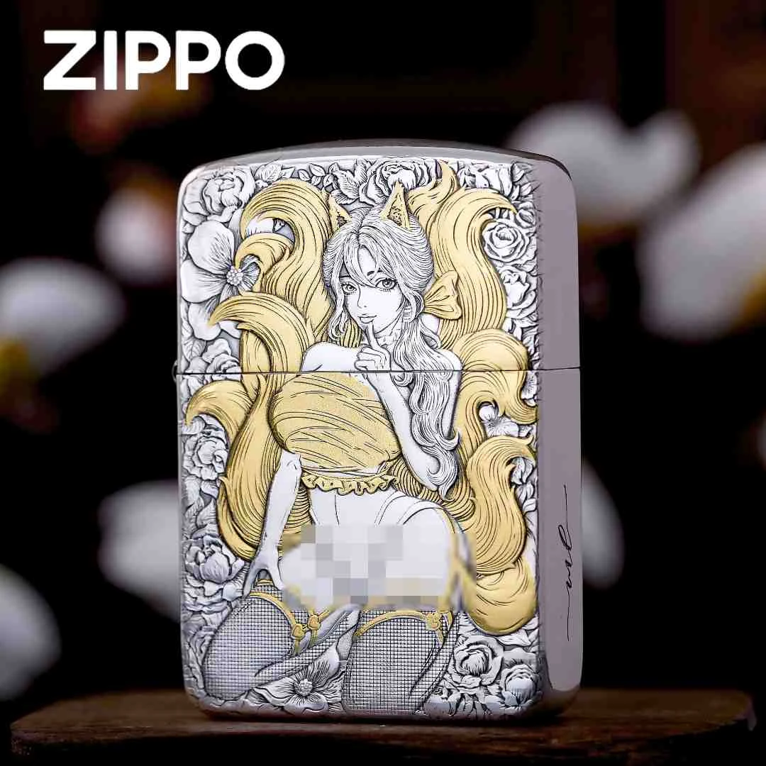 ZIPPO之宝打火机正品/1941军机镀银鎏金九尾狐【拍/专属】