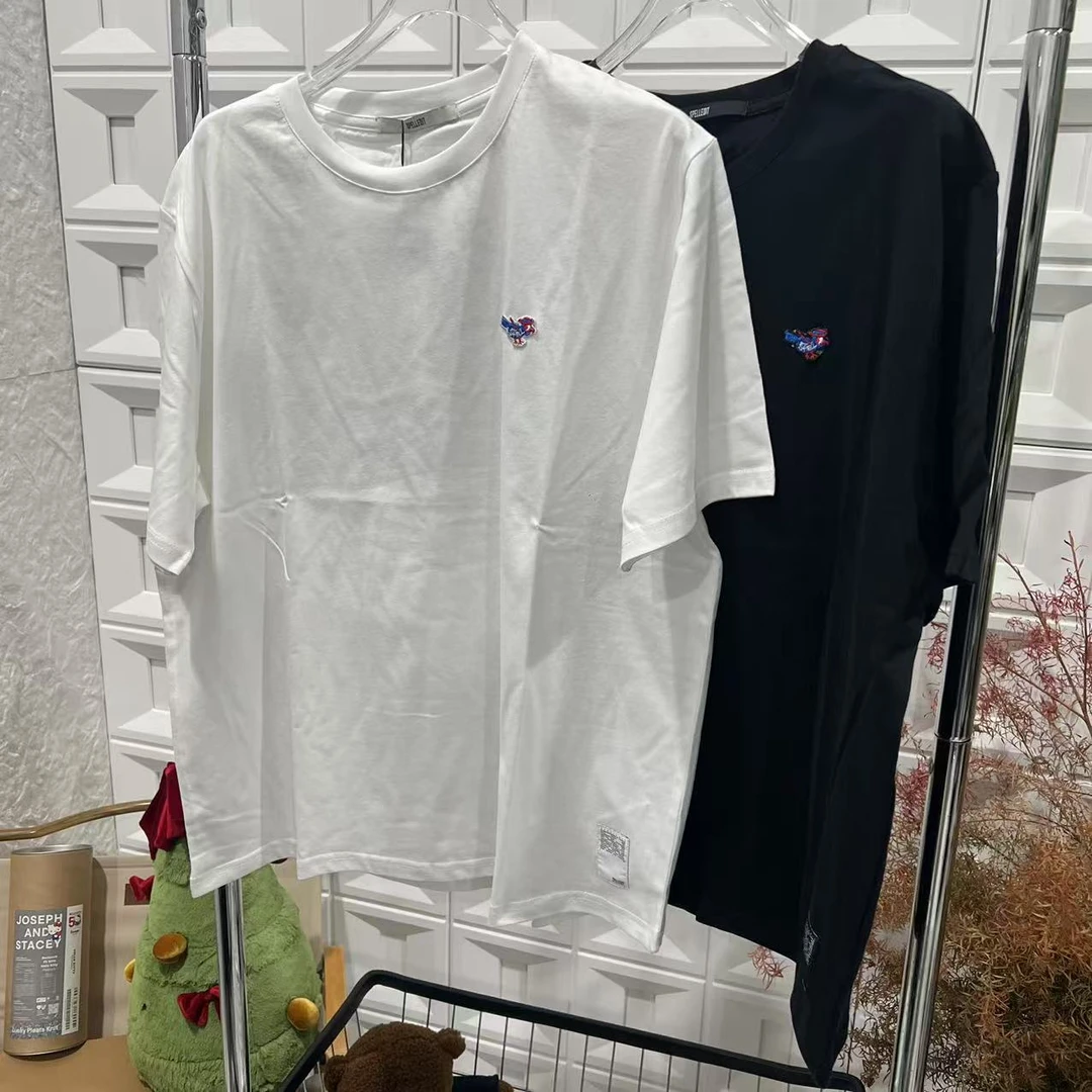 纯棉宽松冬季青鸟刺绣短袖T恤 H-250119