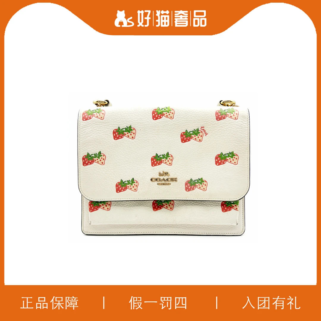 95新 COACH/蔻驰 蔻驰草莓印花风琴包/W5386/22X17X7