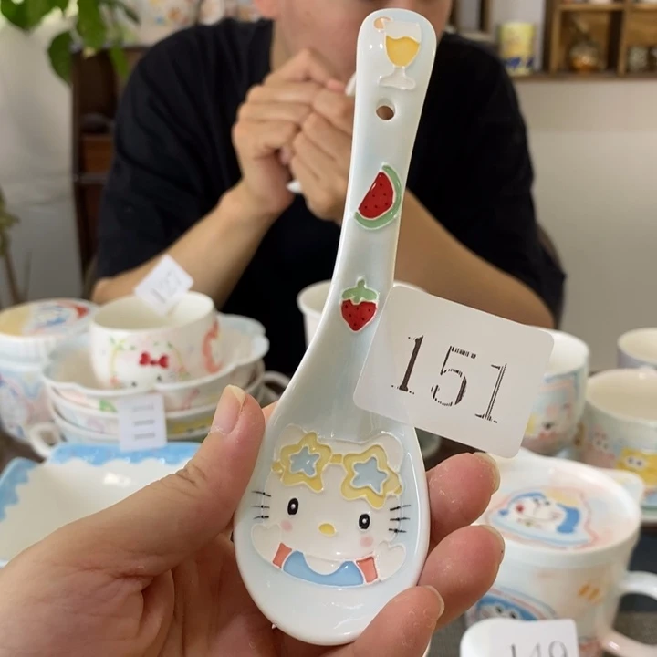 瓷片景德镇釉下彩手绘