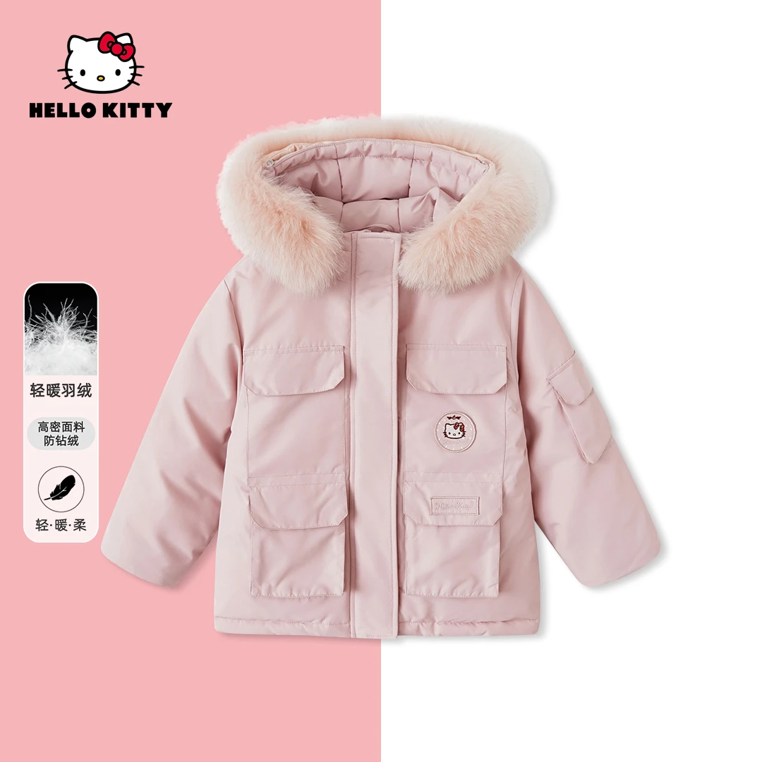 HelloKitty冬季新款女童时尚工装羽绒服中大童外套AC4428ML233 AD