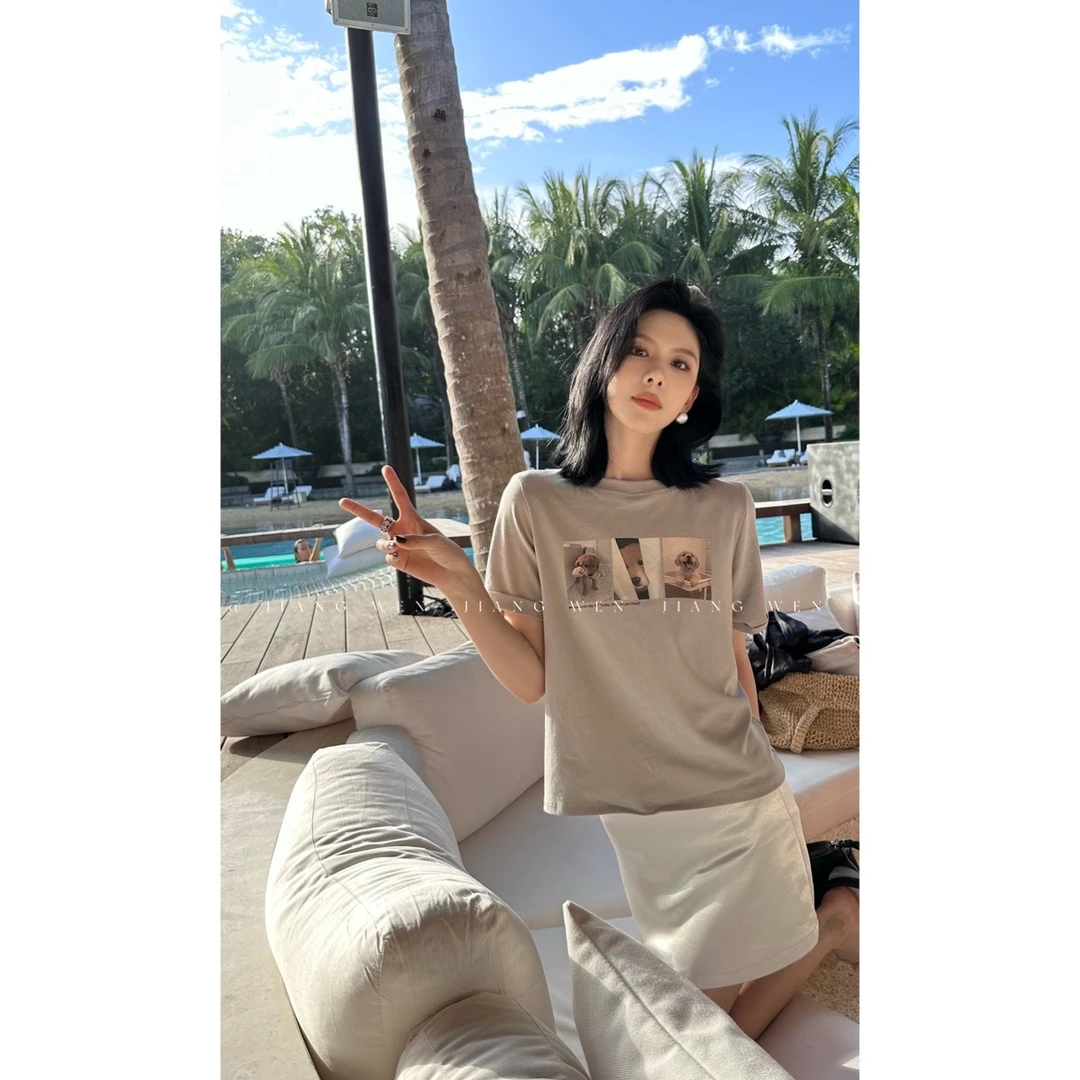 【小狗Tee】韩系小狗印花休闲短袖T恤