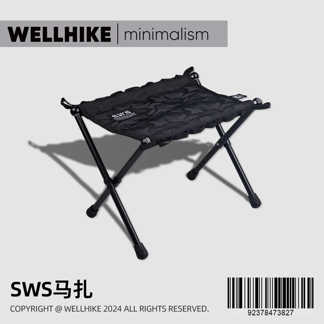 WELLHIKE户外SWS马扎 轻量化战术折叠露营椅子便携徒步高铁钓鱼凳