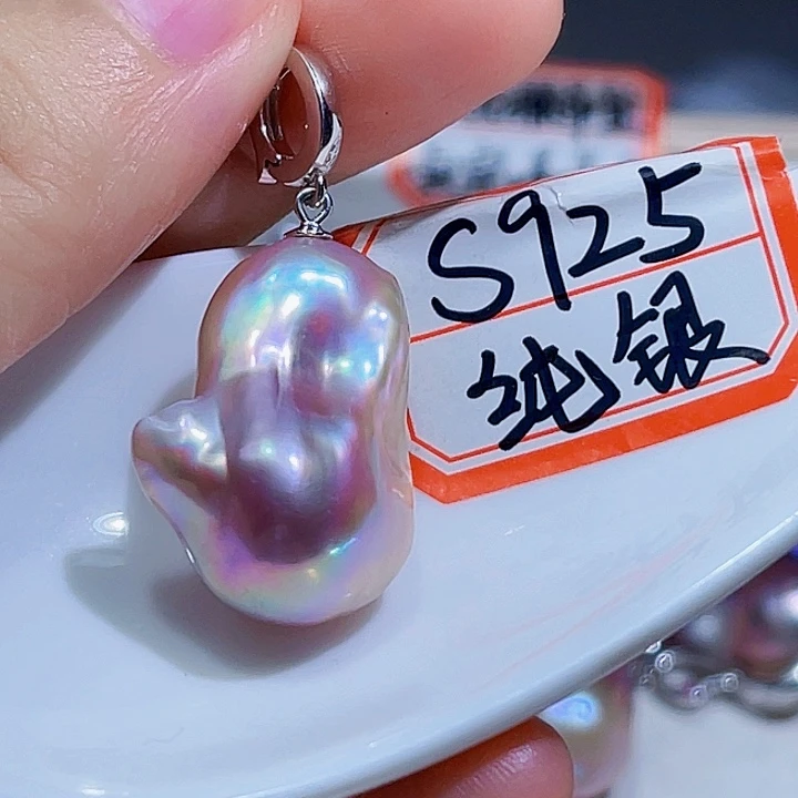 淡水珍珠银S925镶嵌颈饰