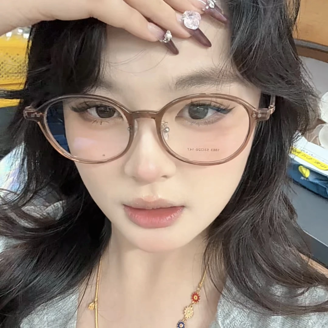 25号L码书呆子韩系甜美减百搭高度数纯欲眼镜蓝光韩版学生复古