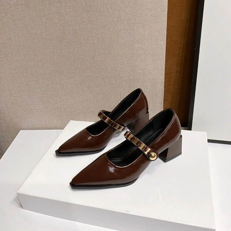 高跟鞋子女2025新款尖头法式绝美玛丽珍女鞋美拉德秋款尖头单鞋女