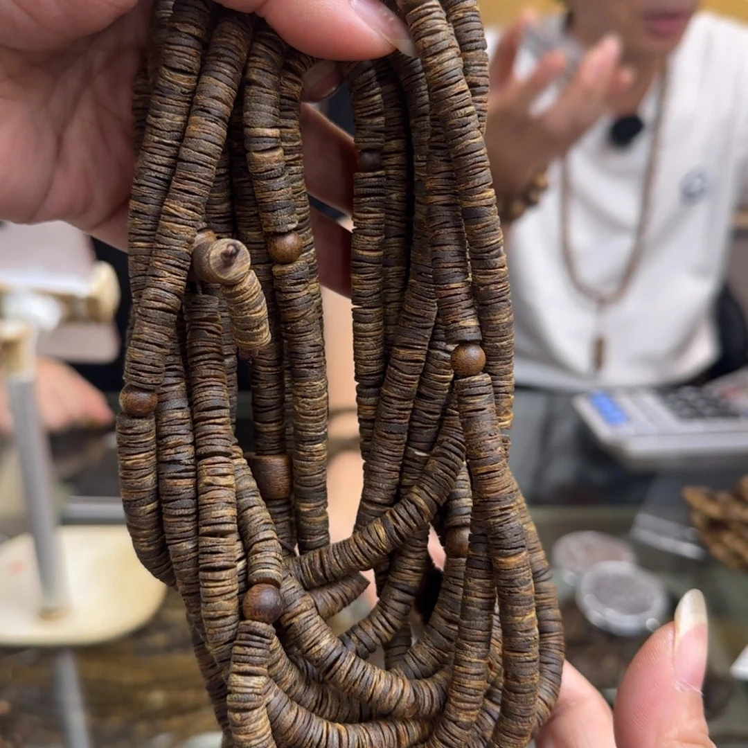 沉香手串多样性发1条沉水白棋片珠高货30克