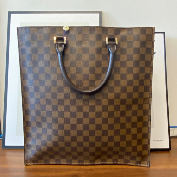 修复品LouisVuitton /路易威登棋盘格琴谱手提包