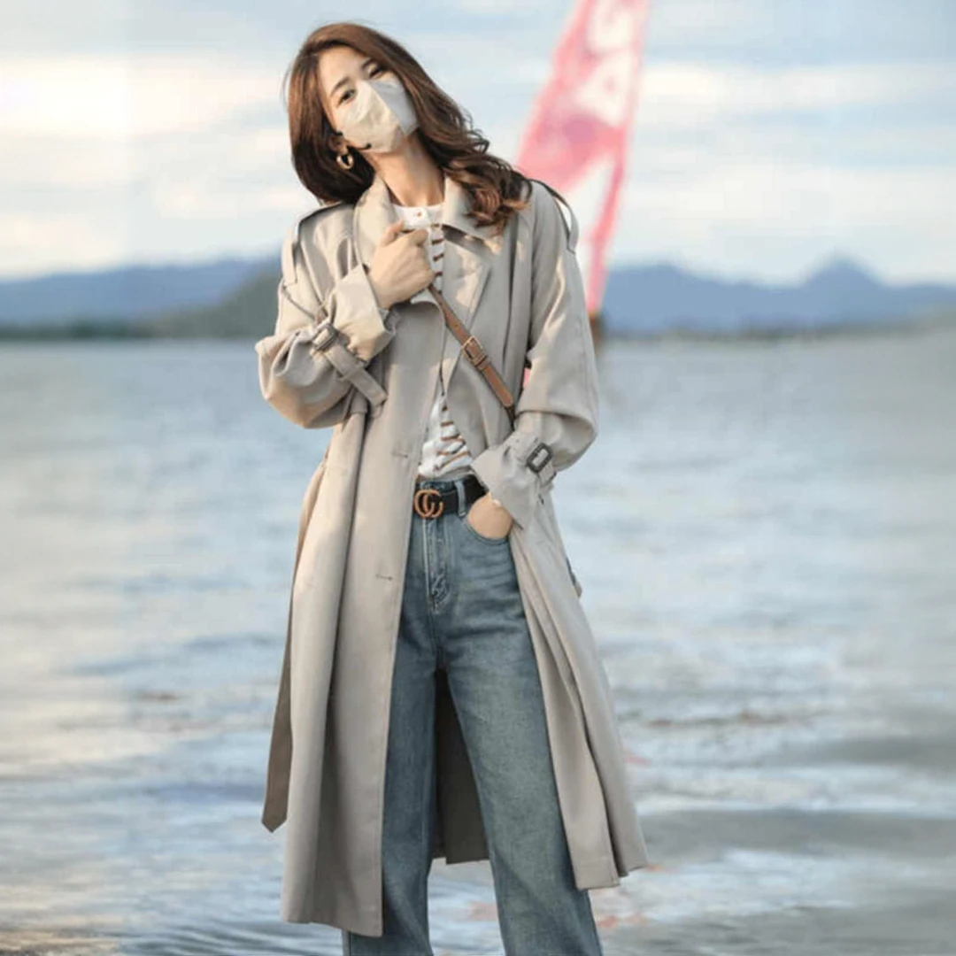 风衣外套女中长款2025年春秋季新款英伦风今年流行风衣穿搭高贵