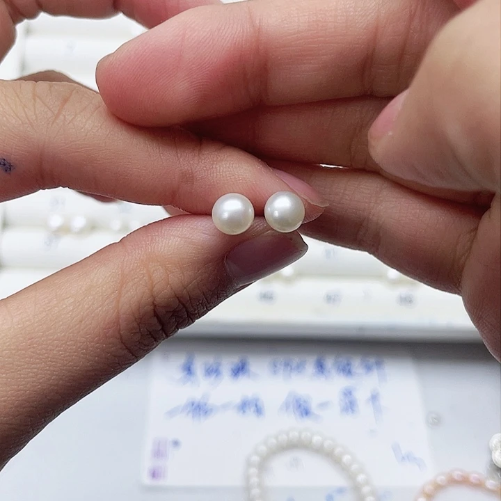 淡水珍珠耳饰银S925镶嵌某*、