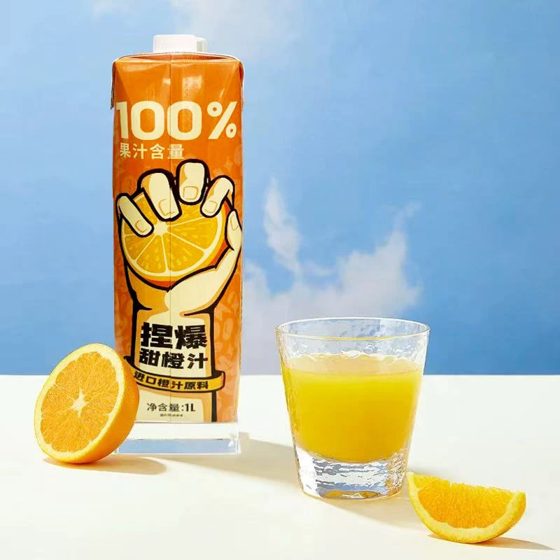 【保质期至2025-11-13】哪吒捏爆甜橙汁1L*2瓶