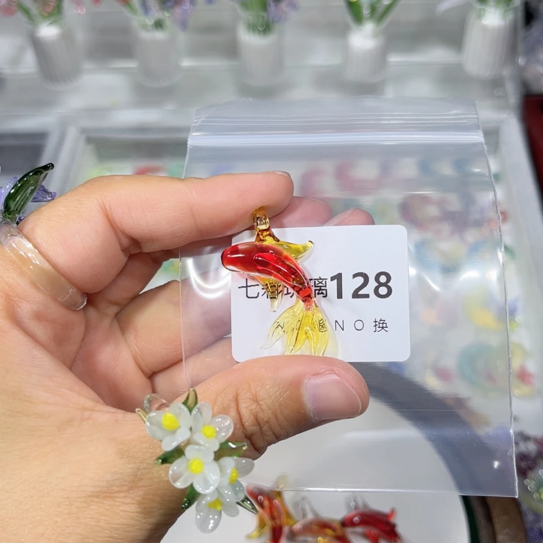 琉璃吊坠(不含链)128红色锦鲤