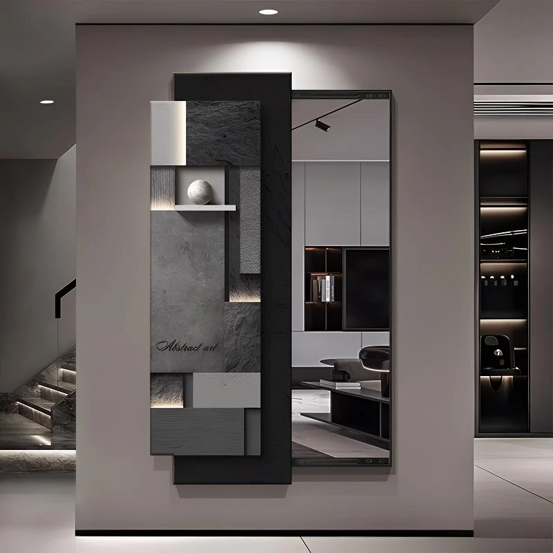 轻奢高级感2025新款镜子可关闭推拉隐藏式穿衣镜