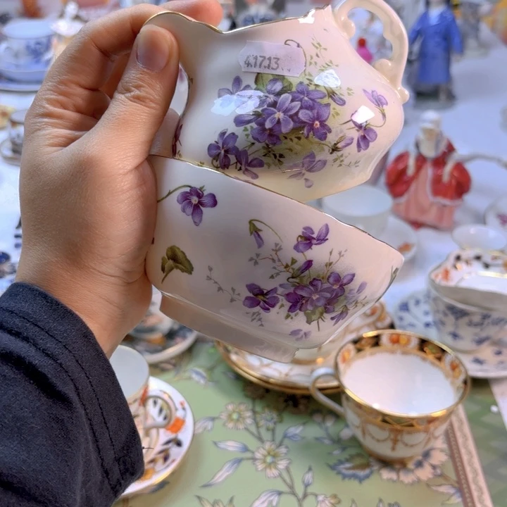 摆件欧洲中古瓷器好看冲鸭！