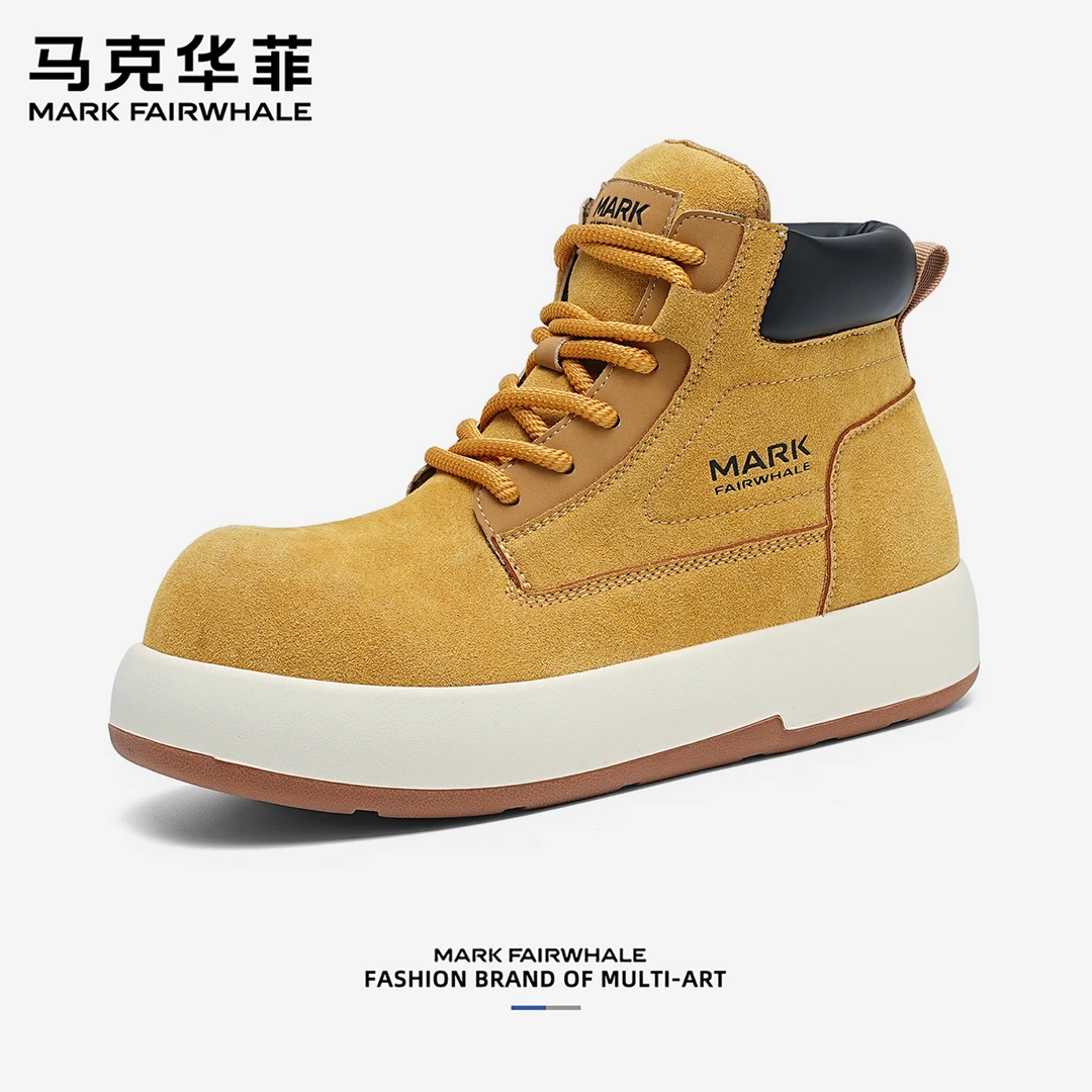 马克华菲男鞋2025秋季新款潮流大头马丁靴男士复古休闲厚底工装靴
