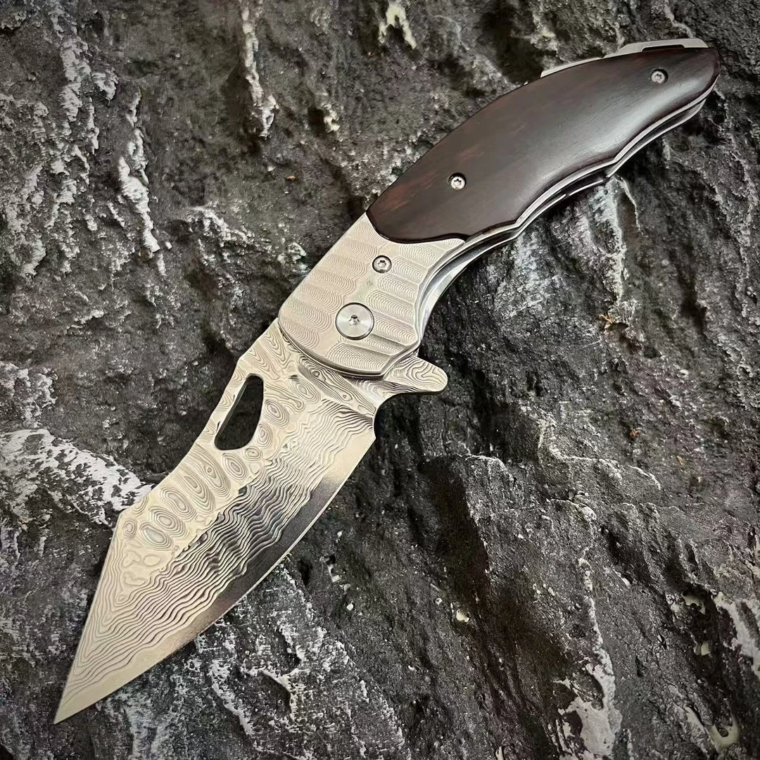 【耐战】大嘴鸟 大马士革钢夹VG10钢芯蛇纹木柄EDC口袋折