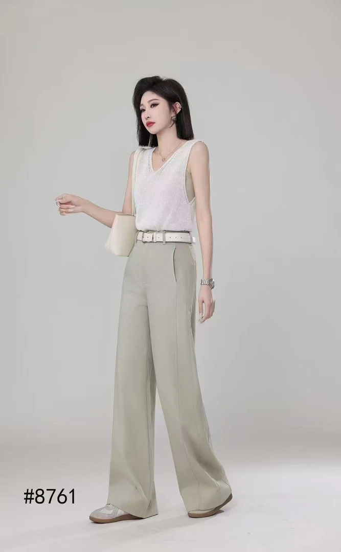 高腰遮胯显瘦休闲阔腿裤8761