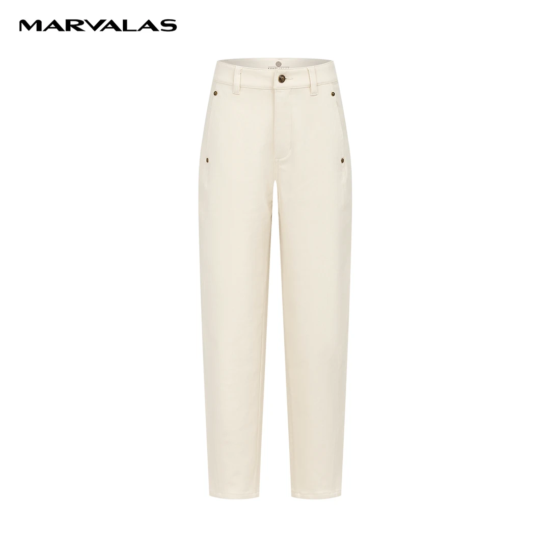 【粉丝专属】曼德诗棉质抓绒牛仔裤季弹力休闲长裤M103306990