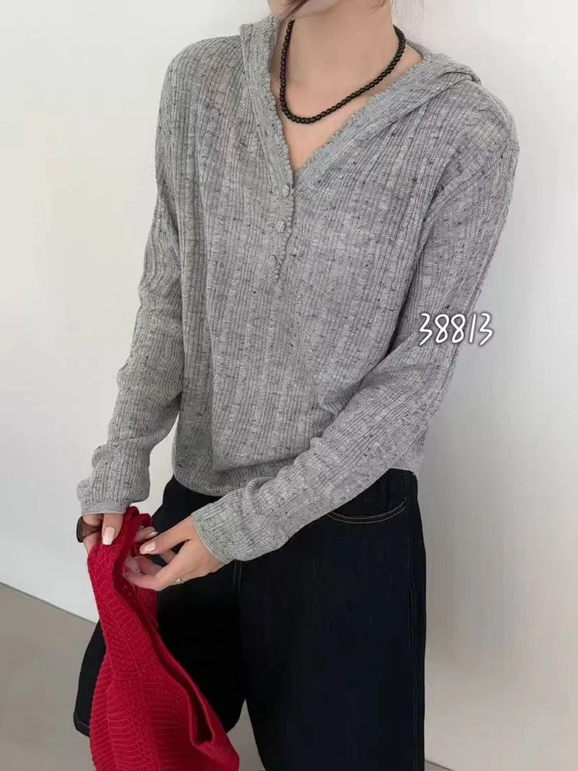 0919-11   女款秋季气质百搭帽衫针织衫  QD  25866