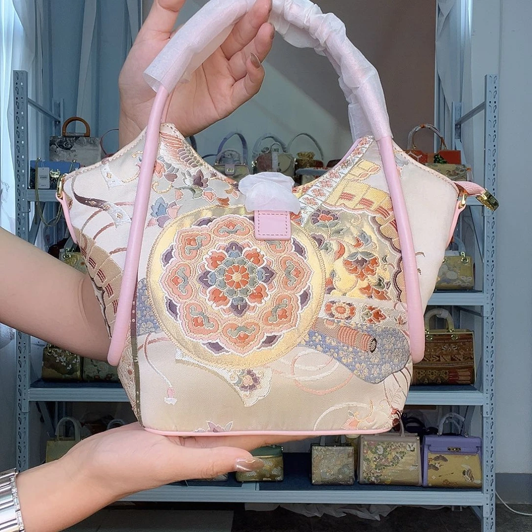 织物桑蚕丝非遗唐锦梅花菜篮子