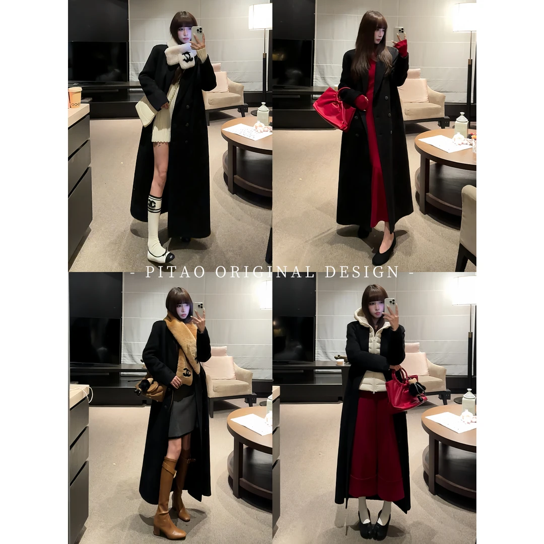 杜屁屁桃PITAO 原创【冬日苏黎世】休闲简约绵羊毛气质百搭大衣