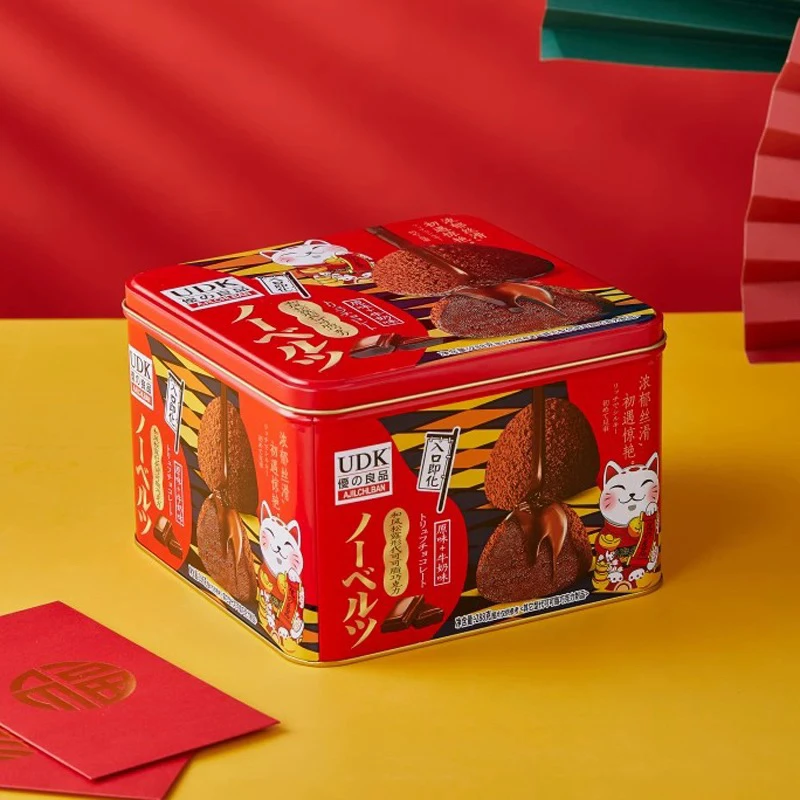 UDK优之良品松露巧克力榛子原味288g 铁罐醇黑巧克力休闲零食年货