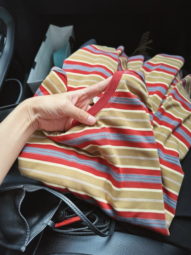 【王小姐】莱赛尔“千层”柔软亲肤 条纹T恤 长袖