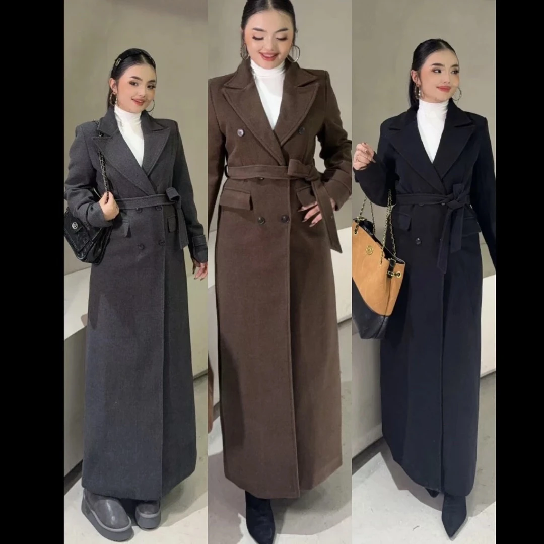 Rayhon新款冬季显瘦高级大衣长款气质