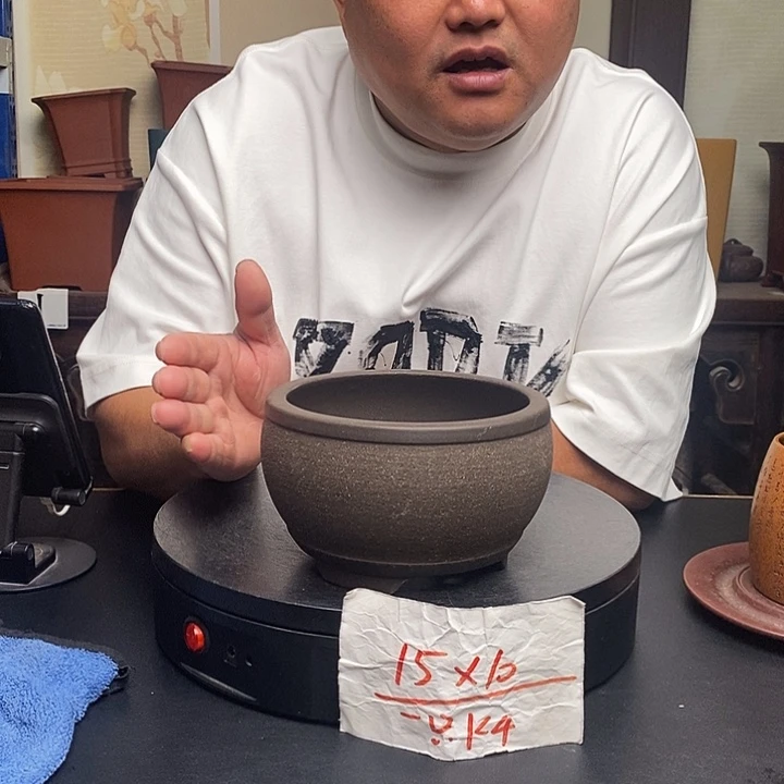 紫砂花盆货号一只KK4