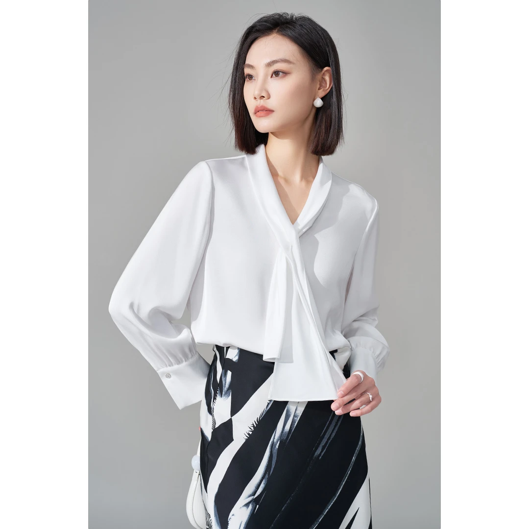 明日有雨 | 法式飘带雪纺衬衫时尚设计感别致上衣女5M25AC5305
