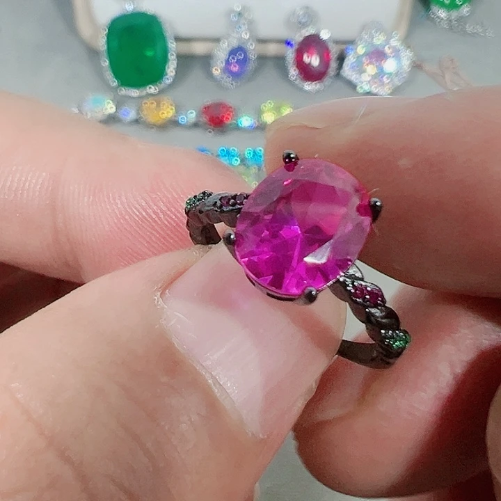 钨金无红宝篮宝满钻镶嵌大宝贝