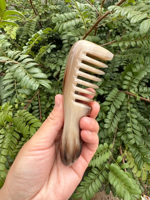 梳子白牦牛防静电木便携梳子整角小梳子按摩家用牛角梳梳头发梳