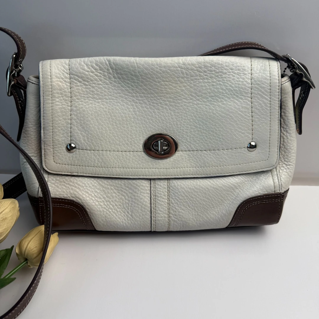 95新 COACH/蔻驰 蔻驰白色百搭单肩包