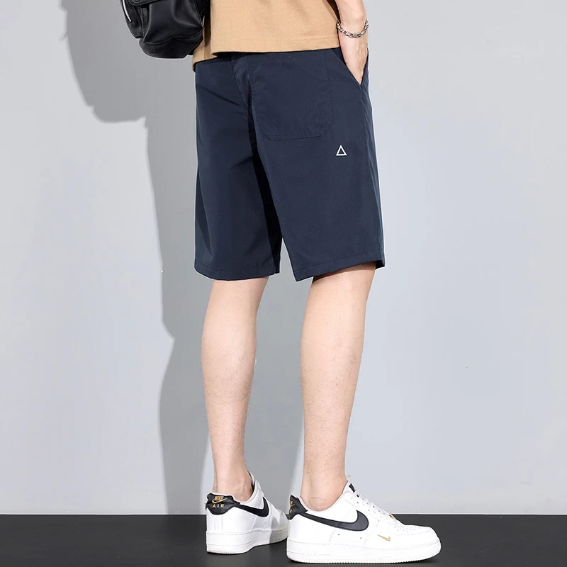 2025夏季冰感机能男裤登山户外三角标休闲时尚潮流男士中裤