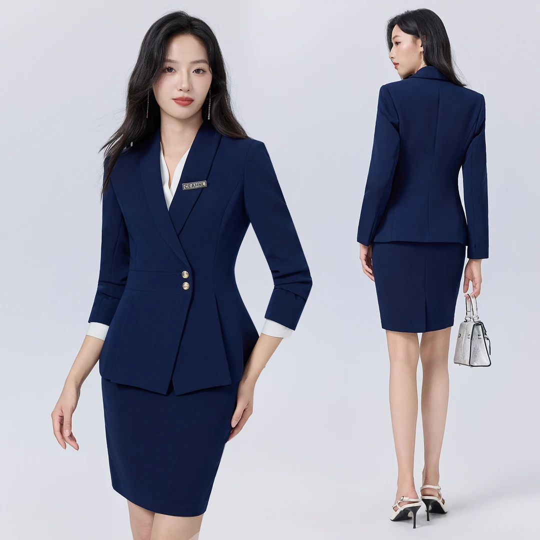 高级感西装套装女春秋新款金店珠宝店职业装通勤工作服修身工装女