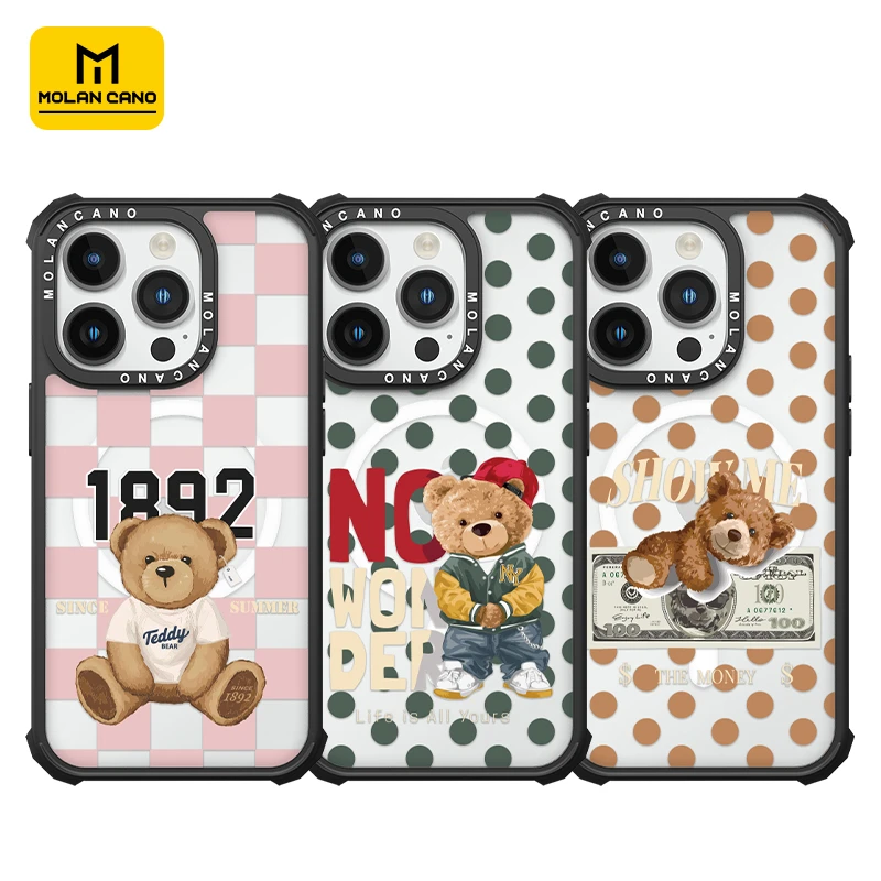 韩国正品MOLAN CANO苹果16ProMax透明磁吸手机壳适用15/14/13女款