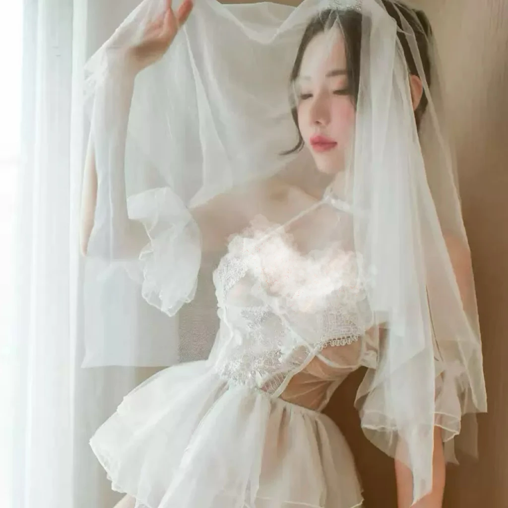 蜜语私享·新娘装内衣蕾丝清纯甜美婚纱公主裙睡裙套装